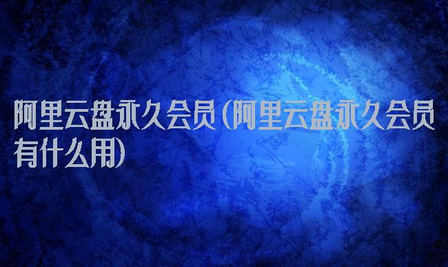 阿里云盘永久会员(阿里云盘永久会员有什么用)