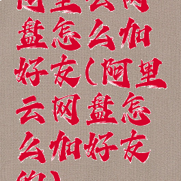 阿里云网盘怎么加好友(阿里云网盘怎么加好友的)