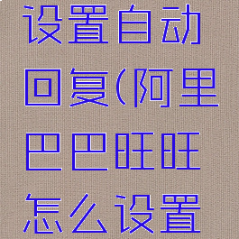 阿里巴巴旺旺怎么设置自动回复(阿里巴巴旺旺怎么设置自动回复功能)