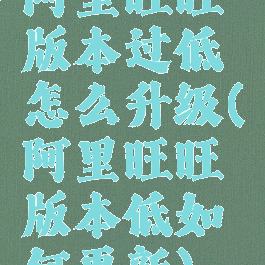 阿里旺旺版本过低怎么升级(阿里旺旺版本低如何更新)