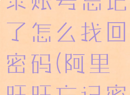 阿里旺旺登录账号忘记了怎么找回密码(阿里旺旺忘记密码怎么办)