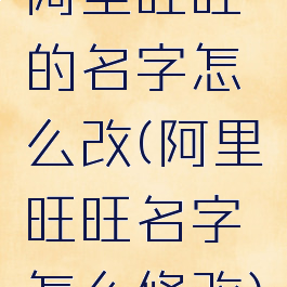 阿里旺旺的名字怎么改(阿里旺旺名字怎么修改)