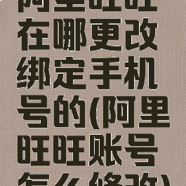 阿里旺旺在哪更改绑定手机号的(阿里旺旺账号怎么修改)