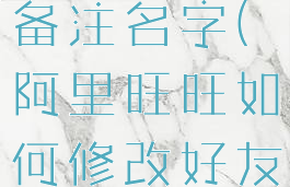 阿里旺旺如何修改好友备注名字(阿里旺旺如何修改好友备注名字呢)