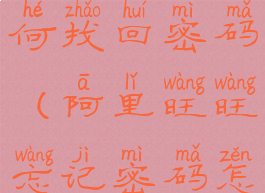 阿里旺旺如何找回密码(阿里旺旺忘记密码怎么办)