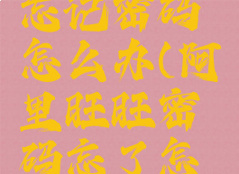 阿里旺旺忘记密码怎么办(阿里旺旺密码忘了怎么办)