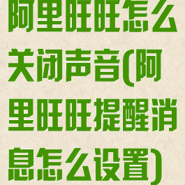 阿里旺旺怎么关闭声音(阿里旺旺提醒消息怎么设置)