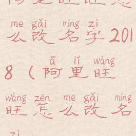 阿里旺旺怎么改名字2018(阿里旺旺怎么改名字)