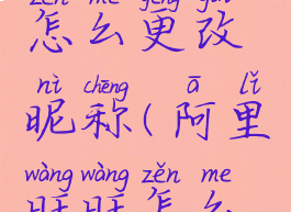 阿里旺旺怎么更改昵称(阿里旺旺怎么修改名字)