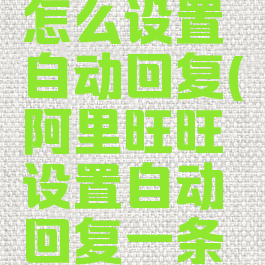 阿里旺旺怎么设置自动回复(阿里旺旺设置自动回复一条信息)