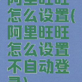 阿里旺旺怎么设置(阿里旺旺怎么设置不自动登录)