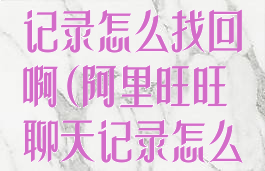 阿里旺旺聊天记录怎么找回啊(阿里旺旺聊天记录怎么找回啊安卓)