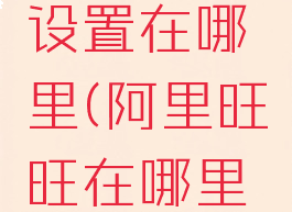 阿里旺旺设置在哪里(阿里旺旺在哪里打开)