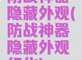 防战神器隐藏外观(防战神器隐藏外观幻化)