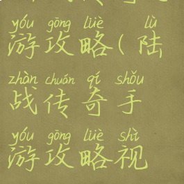 陆战传奇手游攻略(陆战传奇手游攻略视频)