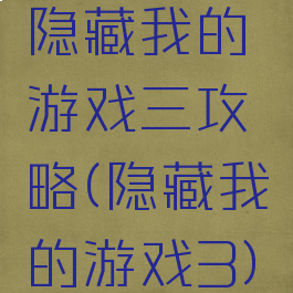 隐藏我的游戏三攻略(隐藏我的游戏3)