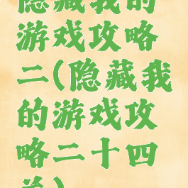 隐藏我的游戏攻略二(隐藏我的游戏攻略二十四关)