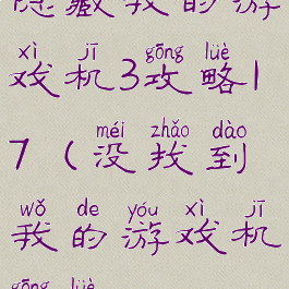 隐藏我的游戏机3攻略17(没找到我的游戏机攻略)