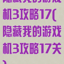 隐藏我的游戏机3攻略17(隐藏我的游戏机3攻略17关)