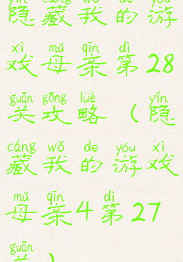 隐藏我的游戏母亲第28关攻略(隐藏我的游戏母亲4第27关)