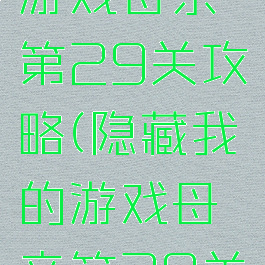 隐藏我的游戏母亲第29关攻略(隐藏我的游戏母亲第29关攻略)