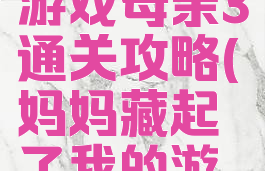 隐藏我的游戏母亲3通关攻略(妈妈藏起了我的游戏3攻略)