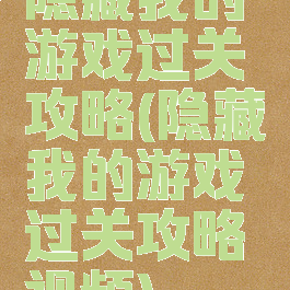 隐藏我的游戏过关攻略(隐藏我的游戏过关攻略视频)