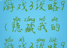 隐藏我的游戏3攻略9(隐藏我的游戏3攻略9关)