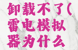 雷电模拟器为什么卸载不了(雷电模拟器为什么卸载不了软件)