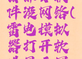 雷电模拟器部分软件没网络(雷电模拟器打开软件显示网络异常)