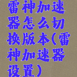 雷神加速器怎么切换版本(雷神加速器设置)