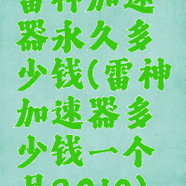 雷神加速器永久多少钱(雷神加速器多少钱一个月2019)