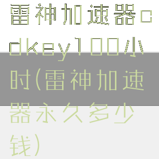 雷神加速器cdkey100小时(雷神加速器永久多少钱)