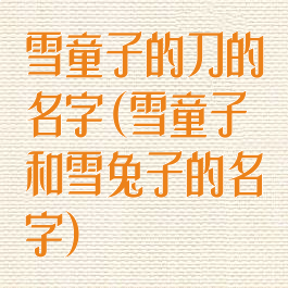 雪童子的刀的名字(雪童子和雪兔子的名字)