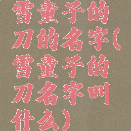 雪童子的刀的名字(雪童子的刀名字叫什么)