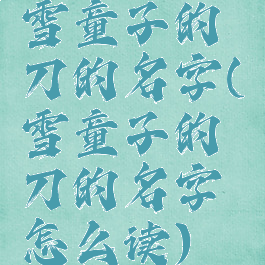 雪童子的刀的名字(雪童子的刀的名字怎么读)