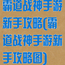 霸道战神手游新手攻略(霸道战神手游新手攻略图)