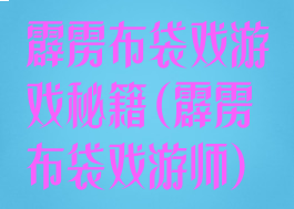 霹雳布袋戏游戏秘籍(霹雳布袋戏游师)