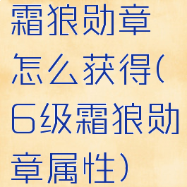 霜狼勋章怎么获得(6级霜狼勋章属性)