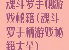 魂斗罗手柄游戏秘籍(魂斗罗手柄游戏秘籍大全)