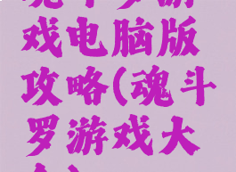 魂斗罗游戏电脑版攻略(魂斗罗游戏大全)