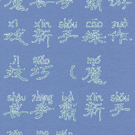 魔兽争霸游戏新手操作技巧(魔兽争霸新手怎么玩)