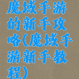 魔域手游的新手攻略(魔域手游新手教程)