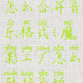 魔影工厂怎么合并音乐格式(魔影工厂怎么转换音频格式)