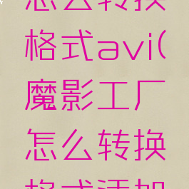 魔影工厂怎么转换格式avi(魔影工厂怎么转换格式添加失败)