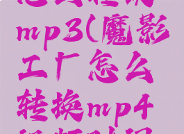 魔影工厂怎么转换mp3(魔影工厂怎么转换mp4视频时间变短)