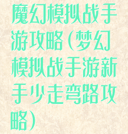 魔幻模拟战手游攻略(梦幻模拟战手游新手少走弯路攻略)