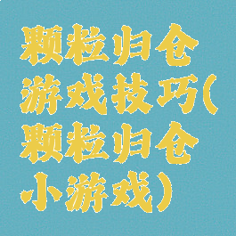 颗粒归仓游戏技巧(颗粒归仓小游戏)