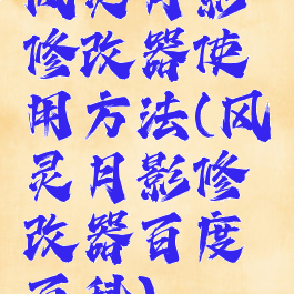 风灵月影修改器使用方法(风灵月影修改器百度百科)