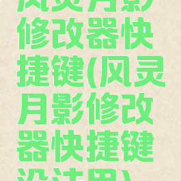 风灵月影修改器快捷键(风灵月影修改器快捷键没法用)